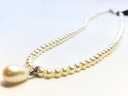 collana donna perle acqua dolce oro bianco diamanti genesia perle