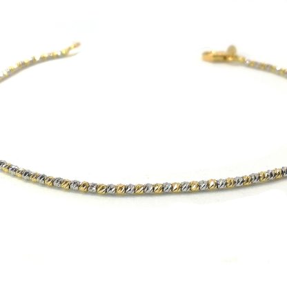 Bracciale donna oro bianco e oro giallo Sfere