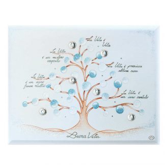 Quadro bambino in legno e Argento Albero buona vita Acca Argenti QD.102C 12X17