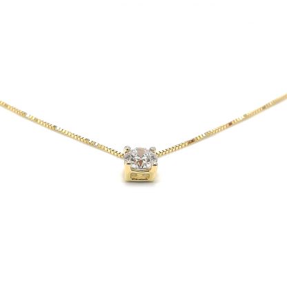 Collana donna Girocollo in Oro giallo e Zirconi Punto luce