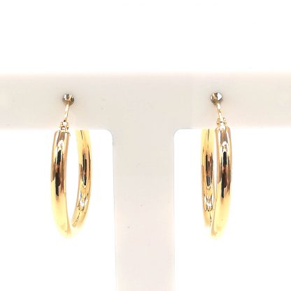4190y (2)orecchini cerchio in oro giallo campanelle