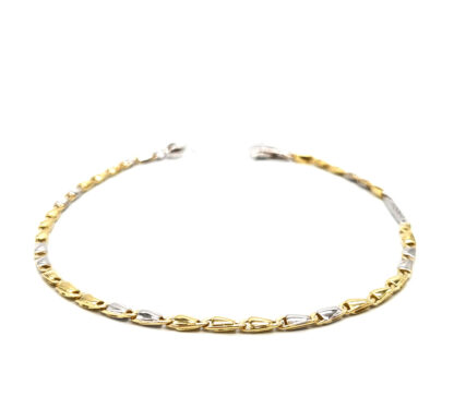 bracciale uomo in oro giallo e oro bianco fantasia