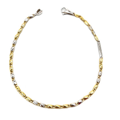 bracciale uomo in oro giallo e oro bianco fantasia