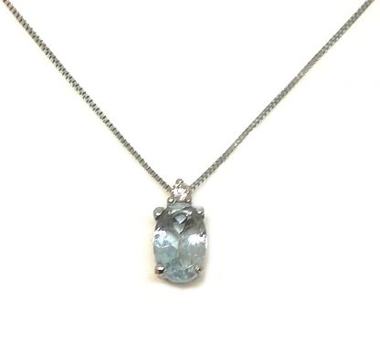 ciostonea.1 (3)collana donna punto luce in oro bianco acqua marina e diamanti pg gioielli
