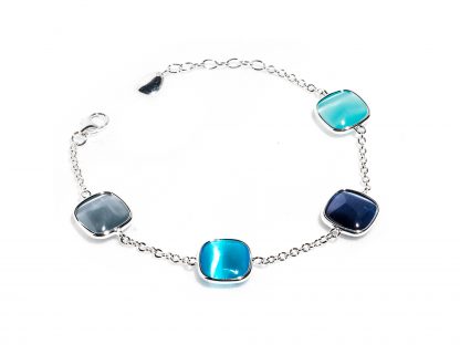 bracciale in argento e pietre colorate denim di madì gioielli