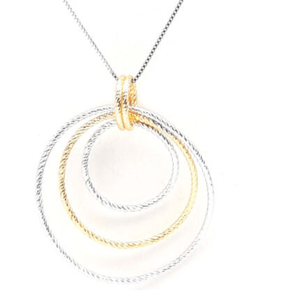 collana girocollo in argento e argento dorato cerchi diamantati fraboso argento