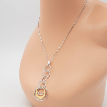 collana donna in argento e argento dorato cerchio diamantato fraboso argento