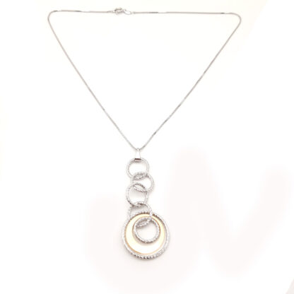 collana donna in argento e argento dorato cerchio diamantato fraboso argento