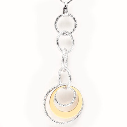 collana donna in argento e argento dorato cerchio diamantato fraboso argento