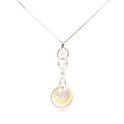 collana donna in argento e argento dorato cerchio diamantato fraboso argento