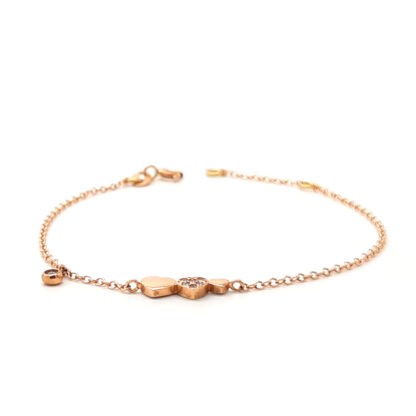 bracciale in oro rosa con zirconi cuori