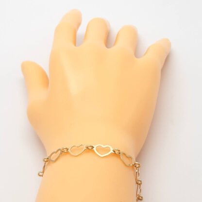 bracciale donna in argento dorato cuori