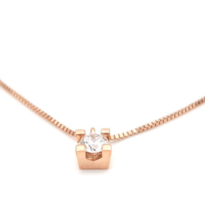 collana donna in oro rosa e diamanti punto luce