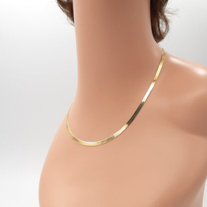 collana donna in argento dorato spiga piatta