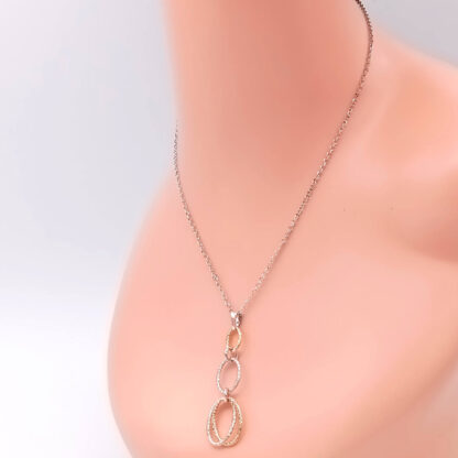 collana donna in argento e argento dorato diamantato ovali fraboso argento