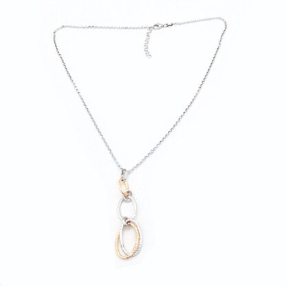 collana donna in argento e argento dorato diamantato ovali fraboso argento