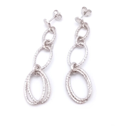 orecchini donna in argento diamantato ovali fraboso argento