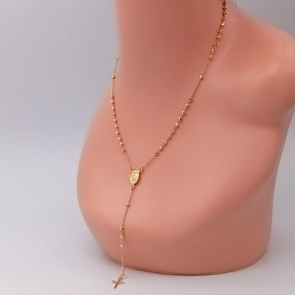 collana donna rosario in argento dorato