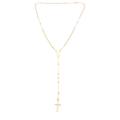 collana donna rosario in argento dorato