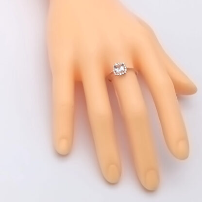 anello kate in oro bianco con acquamarina e diamanti