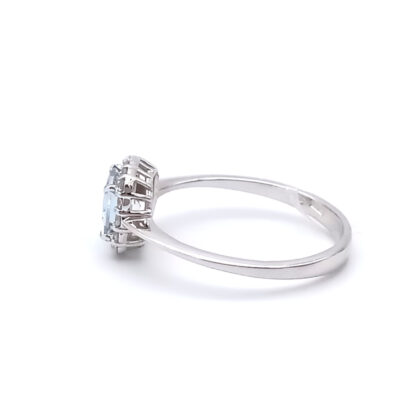 anello kate in oro bianco con acquamarina e diamanti