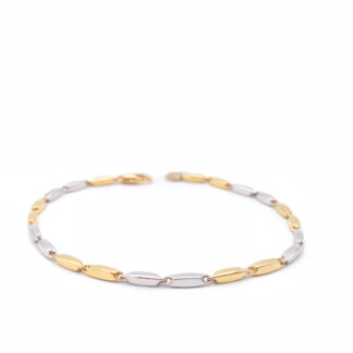 bracciale uomo in oro giallo e oro bianco barilotti