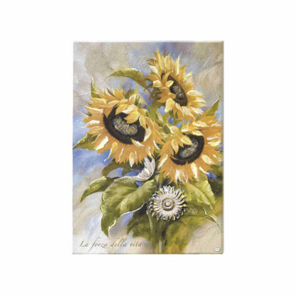 quadro in legno e argento girasoli acca qd.56f