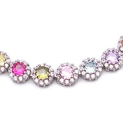 bracciale donna kate in argento con pietre colorate e zirconi