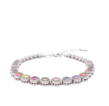 bracciale donna kate in argento con pietre colorate e zirconi