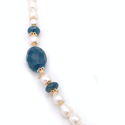 collana girocollo in perle di fiume con apatite