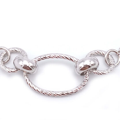 bracciale in argento cerchi e ovali diamantati fraboso argento