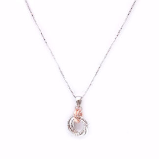 collana in argento e argento rosè cerchi diamantati fraboso argento