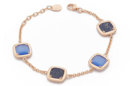 bracciale in argento rosè e lapislazzuli profondo blu di madì gioielli 3916500