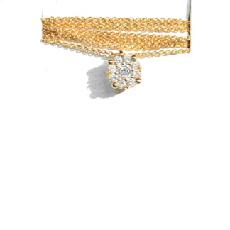 collana punto luce in oro giallo e diamanti eva d