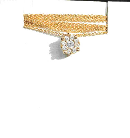 collana punto luce in oro giallo e diamanti eva d